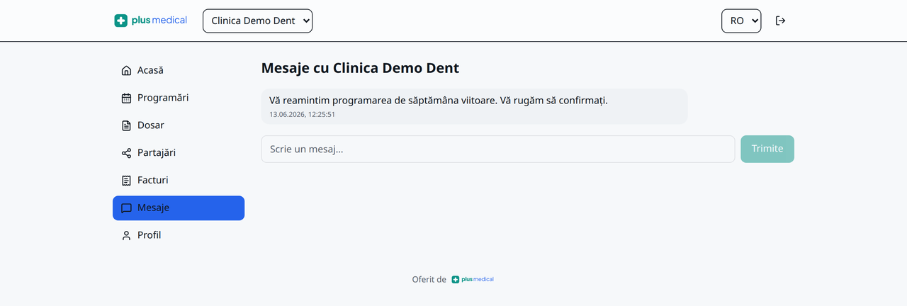 Mesaje directe cu clinica